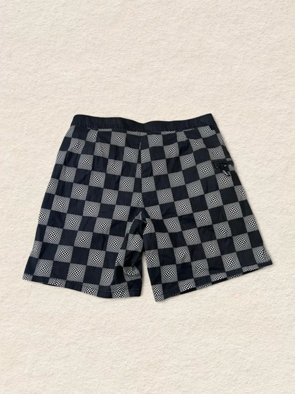 Vans Men’s Black and White Check Swim Board Shorts